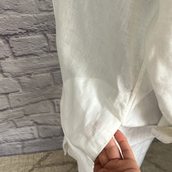 Gap White Linen Button-Up Shirt Dress - Picture 5 of 10